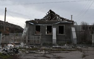 Destroyed house in Ukraine