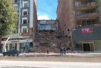 Crumbling building in city centre