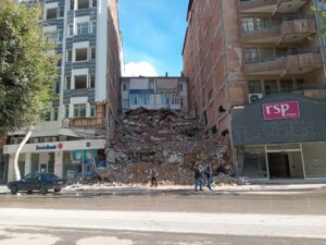 Crumbling building in city centre