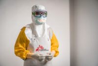 MSF staff dressed in personal protective equipment.